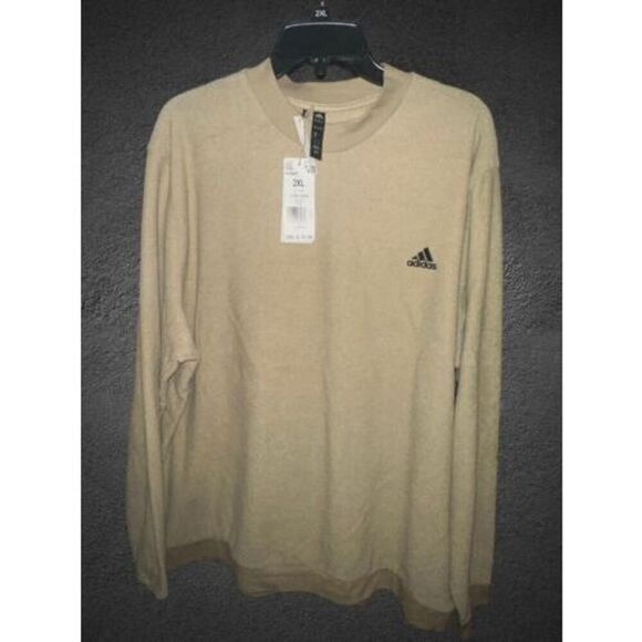 Adidas Men's Core Crew Golf Sweatshirt Size XXL Beige - Picture 1 of 5